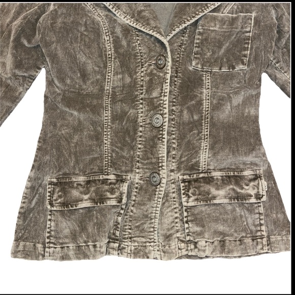 Z CAVARICCI Authentic Vintage Tan Corduroy Stretch Soft Distressed Jacket Blazer - Picture 4 of 15